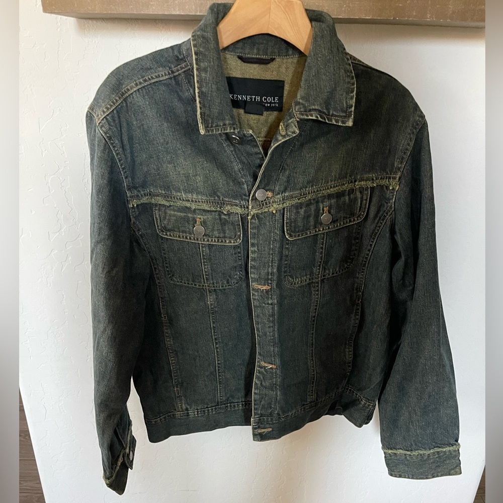 Kenneth Cole | Jean Jacket, Denim•••Frayed Detail, EXCELLENT—Medium - Picture 13 of 13